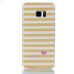 Two Separate Pieces Slim Colored Printed PC And TPU Bumper for Samsung Galaxy Note 7 - White Yellow Stripe /Pink