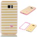 Two Separate Pieces Slim Colored Printed PC And TPU Bumper for Samsung Galaxy Note 7 - White Yellow Stripe /Pink