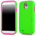 Two Tone Hybrid Silicone PC Hard Combo Stand Case Cover With ID Credit Card Holder For Samsung Galaxy S4 I9500 / I9505