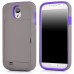 Two Tone Hybrid Silicone PC Hard Combo Stand Case Cover With ID Credit Card Holder For Samsung Galaxy S4 I9500 / I9505