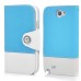 Two Tone Mouse Grain Magnetic PU Leather Wallet Folio Flip Stand Case Cover With Card Slots For Samsung Galaxy Note 2 N7100