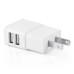 Two USB Ports Power Charger Adapter for iPhone iPad iPod Samsung with US Plug - White