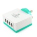 UK Plug 4 USB Ports 6.2 A Charger Adapter for iPhone iPad iPod Samsung - Blue/White