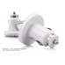 USB Plug Car Charger Adapter For iPhone iPod - White