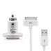 USB Plug Car Charger Adapter For iPhone iPod - White