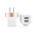 US Plug 3.1 A Dual USB Ports Charger Adapter for iPhone iPad iPod Samsung - Gold