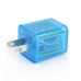 US Plug Dual Port USB Power Home Travel Charger Adapter with Flashing Light for iPhone iPad iPod Samsung - Blue