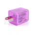 US Plug Dual Port USB Power Home Travel Charger Adapter with Flashing Light for iPhone iPad iPod Samsung - Purple