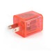 US Plug Dual Port USB Power Home Travel Charger Adapter with Flashing Light for iPhone iPad iPod Samsung - Red