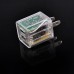 US Plug Dual Port USB Power Home Travel Charger Adapter with Flashing Light for iPhone iPad iPod Samsung - Transparent