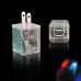 US Plug Dual Port USB Power Home Travel Charger Adapter with Flashing Light for iPhone iPad iPod Samsung - Transparent