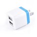 US Plug Dual Port USB Power Wall Charger Adapter for iPhone iPad iPod Samsung - Blue