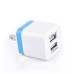 US Plug Dual Port USB Power Wall Charger Adapter for iPhone iPad iPod Samsung - Blue