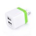 US Plug Dual Port USB Power Wall Charger Adapter for iPhone iPad iPod Samsung - Green