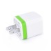 US Plug Dual Port USB Power Wall Charger Adapter for iPhone iPad iPod Samsung - Green