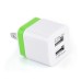 US Plug Dual Port USB Power Wall Charger Adapter for iPhone iPad iPod Samsung - Green