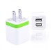 US Plug Dual Port USB Power Wall Charger Adapter for iPhone iPad iPod Samsung - Green