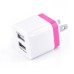 US Plug Dual Port USB Power Wall Charger Adapter for iPhone iPad iPod Samsung - Magenta