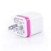 US Plug Dual Port USB Power Wall Charger Adapter for iPhone iPad iPod Samsung - Magenta