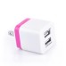 US Plug Dual Port USB Power Wall Charger Adapter for iPhone iPad iPod Samsung - Magenta