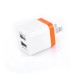 US Plug Dual Port USB Power Wall Charger Adapter for iPhone iPad iPod Samsung - Orange