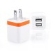 US Plug Dual Port USB Power Wall Charger Adapter for iPhone iPad iPod Samsung - Orange