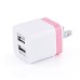 US Plug Dual Port USB Power Wall Charger Adapter for iPhone iPad iPod Samsung - Pink