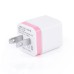 US Plug Dual Port USB Power Wall Charger Adapter for iPhone iPad iPod Samsung - Pink