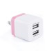 US Plug Dual Port USB Power Wall Charger Adapter for iPhone iPad iPod Samsung - Pink
