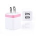 US Plug Dual Port USB Power Wall Charger Adapter for iPhone iPad iPod Samsung - Pink