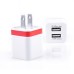 US Plug Dual Port USB Power Wall Charger Adapter for iPhone iPad iPod Samsung - Red