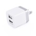 US Plug Dual Port USB Power Wall Charger Adapter for iPhone iPad iPod Samsung - Silver