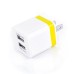 US Plug Dual Port USB Power Wall Charger Adapter for iPhone iPad iPod Samsung - Yellow