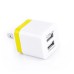 US Plug Dual Port USB Power Wall Charger Adapter for iPhone iPad iPod Samsung - Yellow