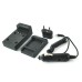 US Plug Wall Charger and Car Charger with EU Plug Converter for GoPro Hero 3+ / 3