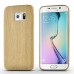 Ultra-Thin Natural Wood Pattern TPU Case Cover For Samsung Galaxy S6 Edge - Light Brown