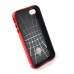 Ultra Slim Soft Hybrid TPU Back Case Cover for iPhone 4 iPhone 4S - Black and Red