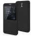 Ultra Thin Brushed Stand Flip Leather Case with Window View for Samsung Galaxy Note 3 - Black