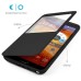 Ultra Thin Brushed Stand Flip Leather Case with Window View for Samsung Galaxy Note 3 - Black