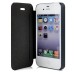 Ultra Thin Flip Built-in Card Slot Leather Case for iPhone 4 iPhone 4S - Black