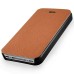 Ultra Thin Flip Built-in Card Slot Leather Case for iPhone 4 iPhone 4S - Gold