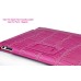 Ultra Thin Stand Folio Crocodile Leather Case For iPad 2 / 3 / 4 - Magenta