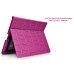 Ultra Thin Stand Folio Crocodile Leather Case For iPad 2 / 3 / 4 - Magenta