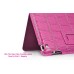 Ultra Thin Stand Folio Crocodile Leather Case For iPad 2 / 3 / 4 - Magenta