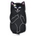 Unique 3D Impolite Cat Silicone Back Case Cover For iPhone 5/5s - Black