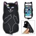 Unique 3D Impolite Cat Silicone Back Case Cover For iPhone 5/5s - Black