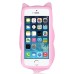 Unique 3D Impolite Cat Silicone Back Case Cover For iPhone 5/5s - Pink