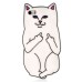 Unique 3D Impolite Cat Silicone Back Case Cover For iPhone 5/5s - White