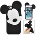 Unique 3D Mickey Mouse Silicone Back Case Cover For iPhone 5 / 5s - Black