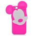 Unique 3D Mickey Mouse Silicone Back Case Cover For iPhone 5 / 5s - Magenta